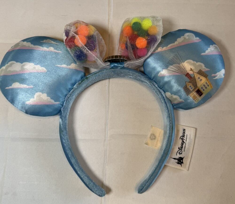 Disney Parks Minnie Ears UP Grape Soda Cap Balloons Rare Headband